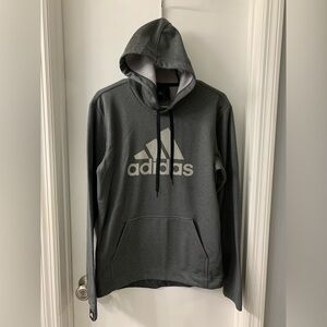 Adidas woman’s Hoodie Size Small Gray Pullover Hooded Sweatshirt long sleeve